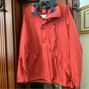 Vtg REI Jacket Men’s S Red Hooded Mesh Lined Raincoat Hiking High Performance